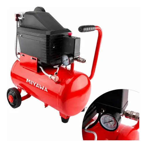 Compresor De Aire Eléctrico 24 Litros 1,2 Hp Monocilindro 25 Rojo 0 Monofásica