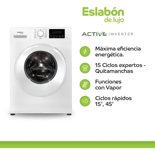 Lavarropas Eslabón De Lujo Carga Frontal 6kg Blanco Blanco