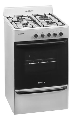 Cocina A Gas Longvie 12231b 56cm Blanca Cajón Parrilla Color Blanco