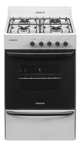 Cocina A Gas Longvie 12231b 56cm Blanca Cajón Parrilla Color Blanco