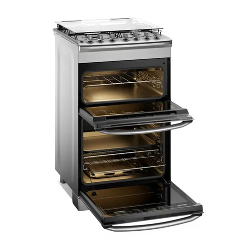 Cocina A Gas Electrolux Experience 4 Hornallas Multigas Eléctrico Doble Horno, Perfectcook Y Vaporbake Inox F4edm Espejado