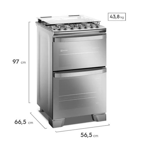 Cocina A Gas Electrolux Experience 4 Hornallas Multigas Eléctrico Doble Horno, Perfectcook Y Vaporbake Inox F4edm Espejado