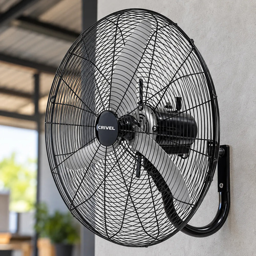 Ventilador Pared 26 Crivel Industrial/3 Aspas/200w C/control 26 Cm 50 Hz Gris Metalicas 3