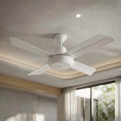 Ventilador Techo Crivel 90w/4 Aspas Metal/5 Vel Blanco 1.2 M 50 Hz. Blanco Metalicas 4