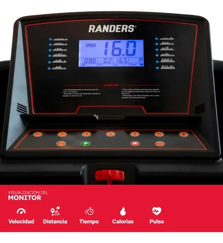 Cinta Motorizada Randers Arg-466 16km/h Color Negro
