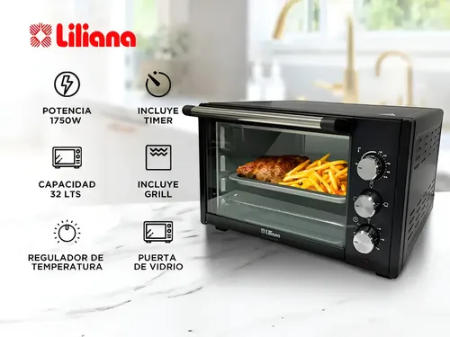 Horno Electrico Liliana 32 Lts Ao320 1750w Negro Negro