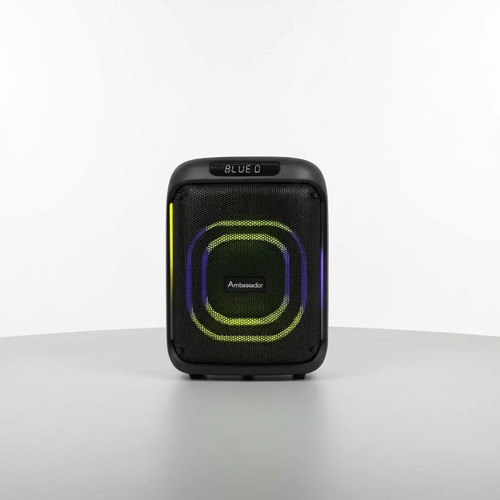 Parlante Portatil Ambassador Bluetooth Luces Led Inalambrico Negro