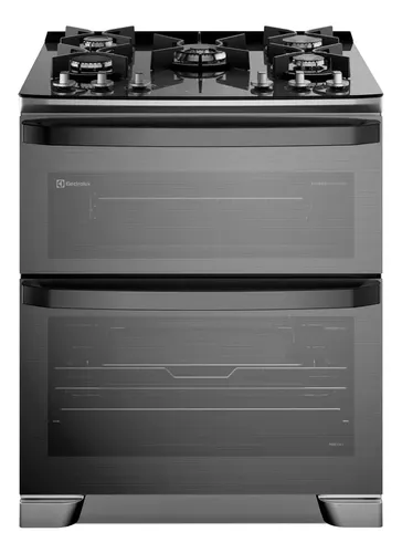 Cocina Electrolux 76cm Inox Doble Horno 5h C/luz/termo Gris