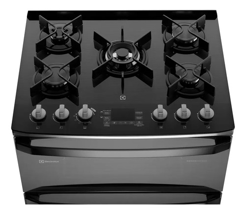 Cocina Electrolux 76cm Inox Doble Horno 5h C/luz/termo Gris