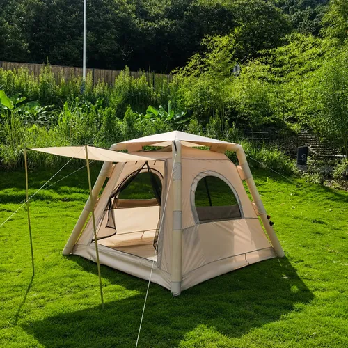 Carpa Kushiro 2.2mx2.2m Columnas Inflables Beige  2ven/2puer Beige