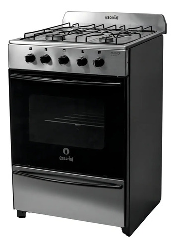 Cocina A Gas Escorial 4 Hornallas Acero Inoxidable Gas Natural 56cm Plateado