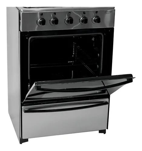 Cocina A Gas Escorial 4 Hornallas Acero Inoxidable Gas Natural 56cm Plateado