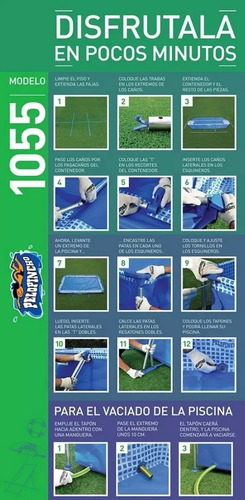 Pileta Pelopincho Mod.1055 4500 Litros 200 X 300 X 75 Azul Mosaico