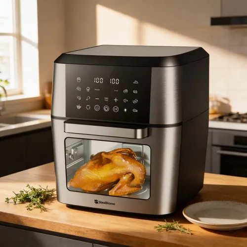 Freidora De Aire Steel Home Ra-af12l 12 Litros Digital Plateado