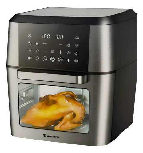 Freidora De Aire Steel Home Ra-af12l 12 Litros Digital Plateado