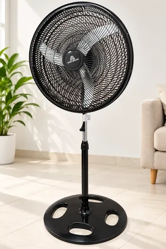 Ventilador Pie 20 King-house 3 Aspas Metal/3 Vel/90w 20 Cm 50 Hz Negro Gris Metal 3
