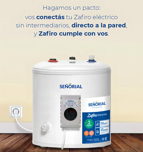 Termotanque Eléctrico Señorial Tesz-40l Zafiro Color Blanco 40 Litros