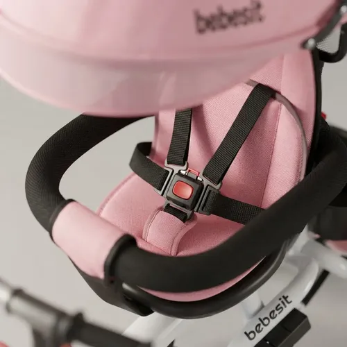 Triciclo Bebesit Asiento Girat. 360°/capota/apoya Pie/brazo Rosa