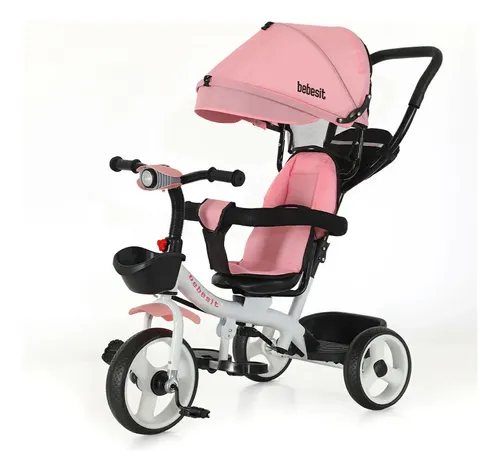 Triciclo Bebesit Asiento Girat. 360°/capota/apoya Pie/brazo Rosa