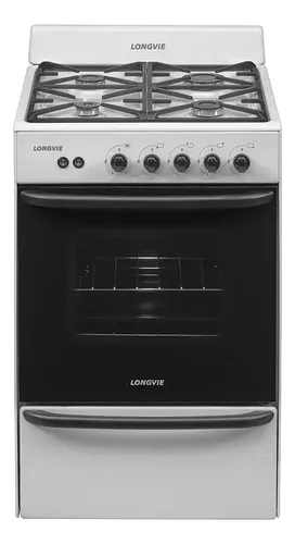 Cocina A Gas Longvie 13331bf 56cm Blanca Cajón Parrilla Color Blanco