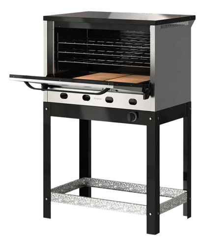 Horno Pizzero Morelli Kuma 6 Moldes Acero P/ciega Gn Gris